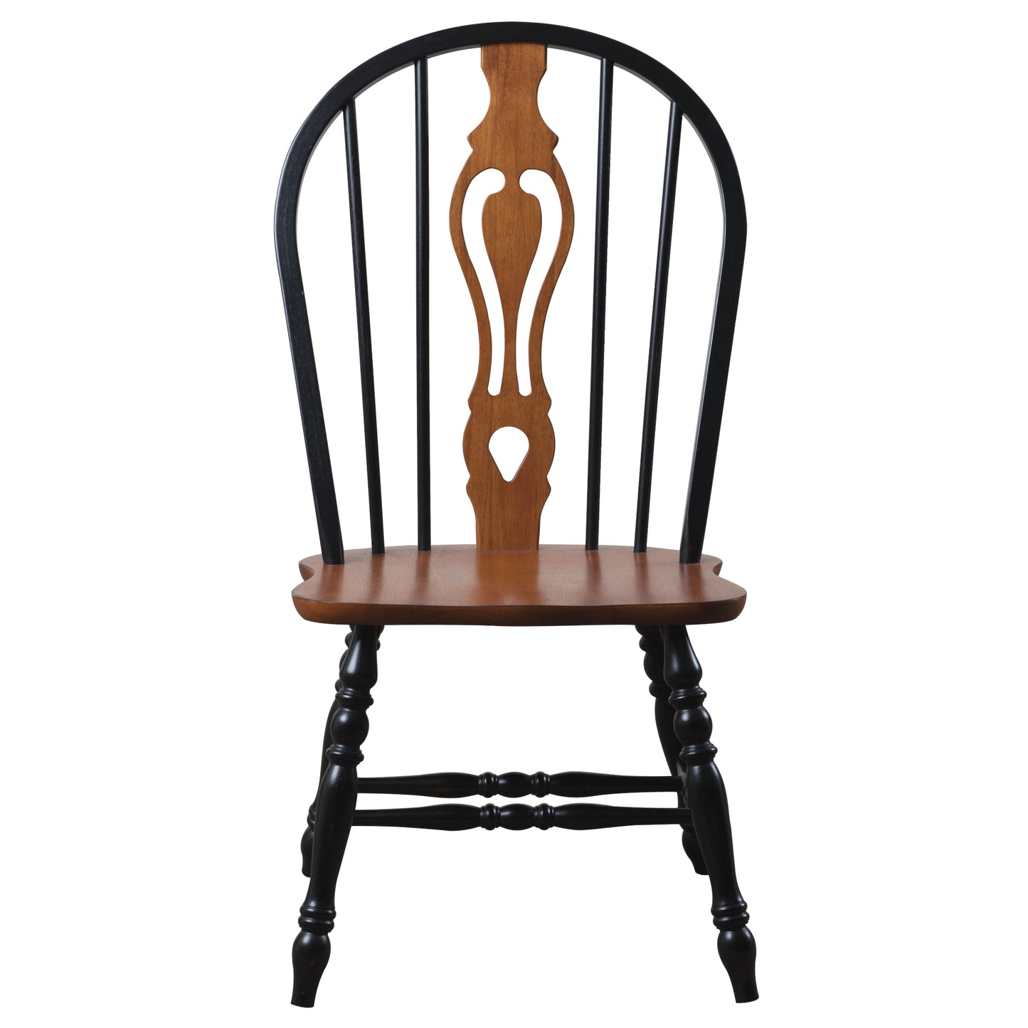 Sunset Trading Black Cherry Selections Keyhole Windsor Dining Side Chairs