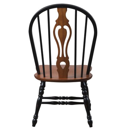 Sunset Trading Black Cherry Selections Keyhole Windsor Dining Side Chairs