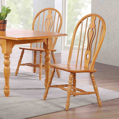 Sunset Trading Oak Selections Keyhole Windsor Dining Side Chairs