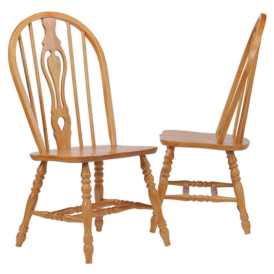 Sunset Trading Oak Selections Keyhole Windsor Dining Side Chairs