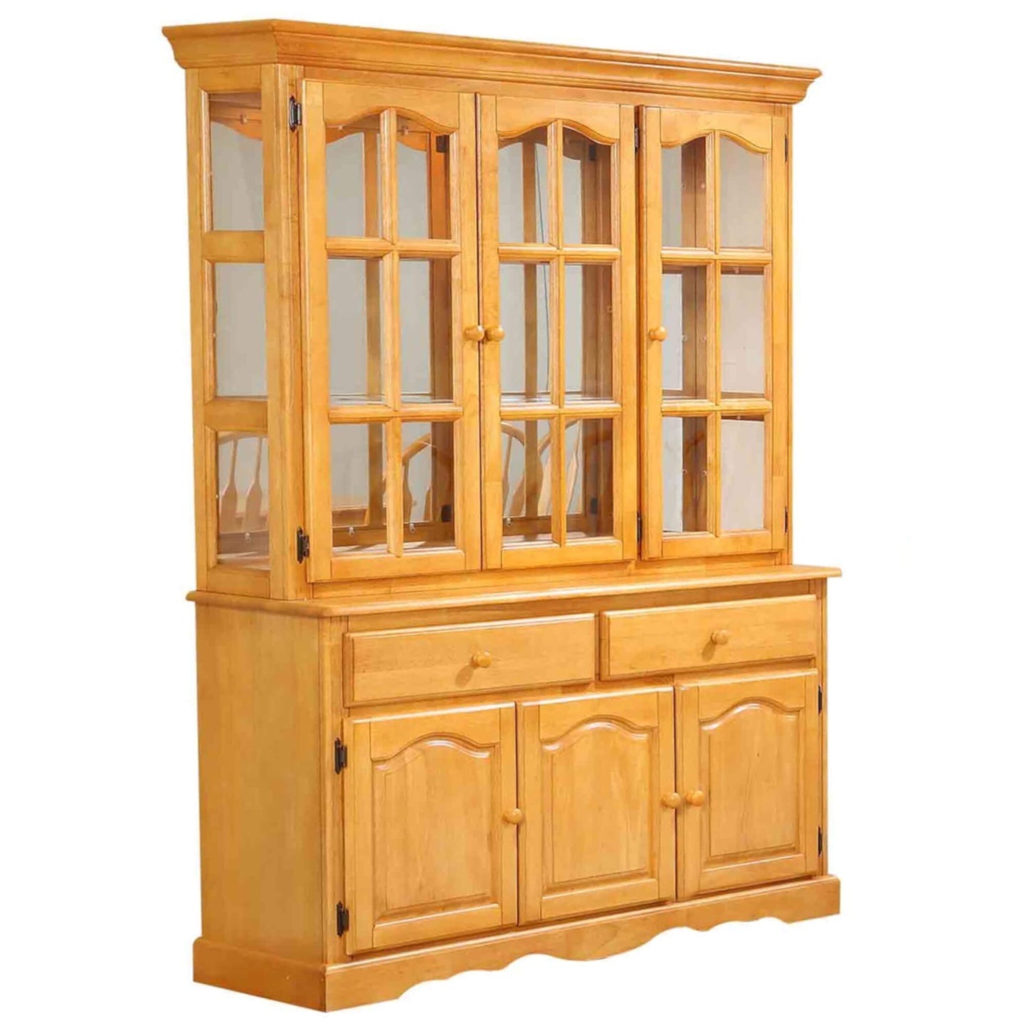 Sunset Trading Selections 53"W China Cabinet w Glass Doors Mirrored Back