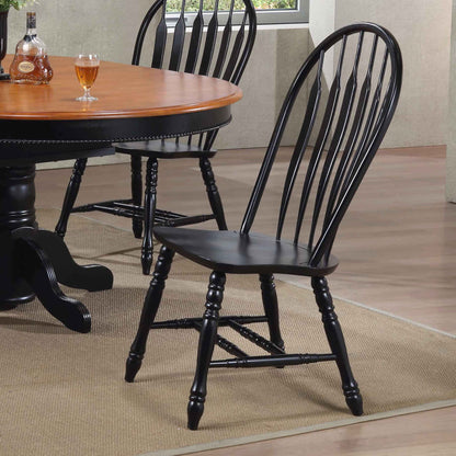 Sunset Trading Black Cherry Selections Comfort Back Windsor Dining Side Chairs