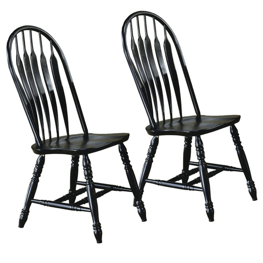 Sunset Trading Black Cherry Selections Comfort Back Windsor Dining Side Chairs