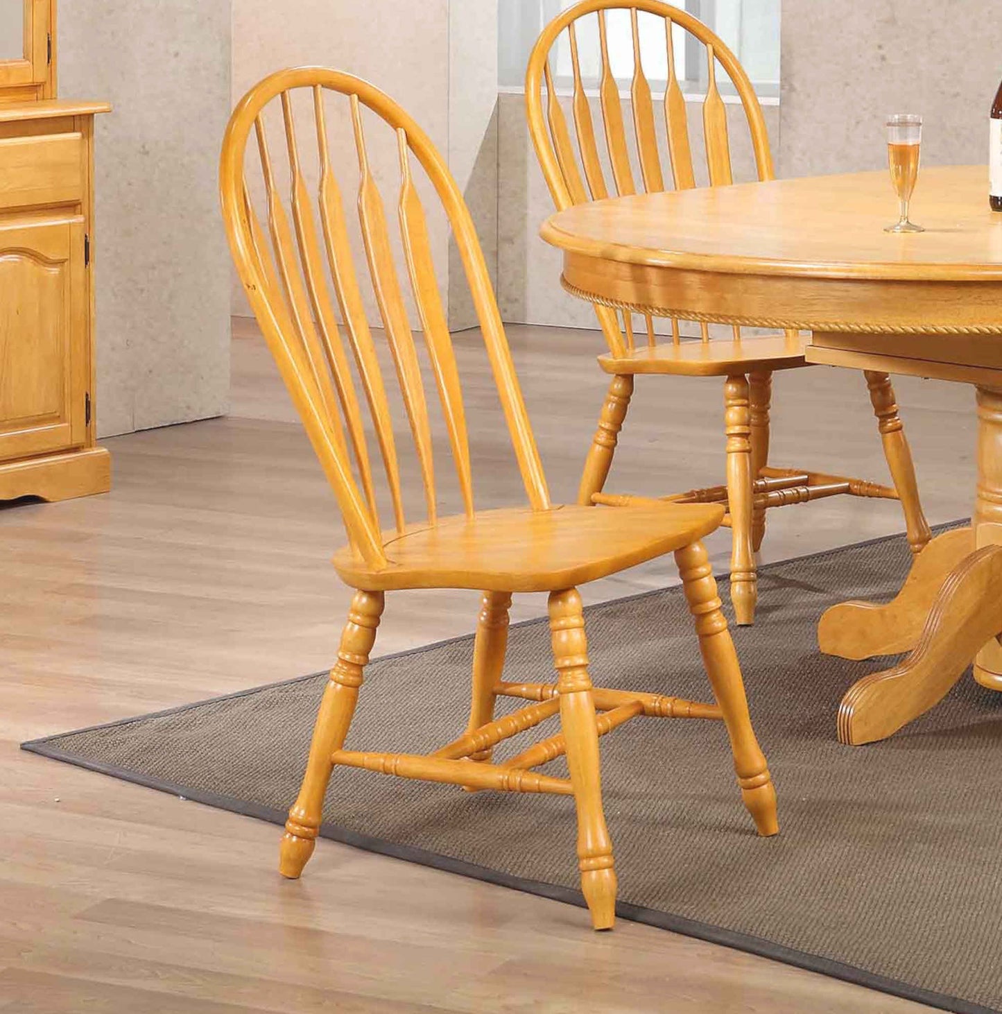 Sunset Trading Oak Selections Comfort Back Windsor Dining Side Chair