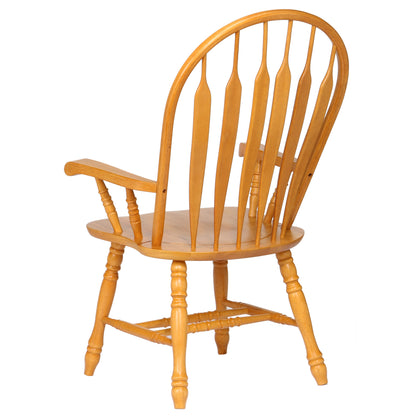 Sunset Trading Oak Selections Comfort Back Windsor Dining Chair with Arms