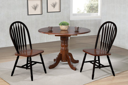 Sunset Trading 3PC 42" Round Extendable Solid Wood Dining Set