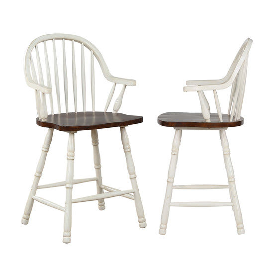 Sunset Trading Andrews 24" Windsor Barstool with Arms