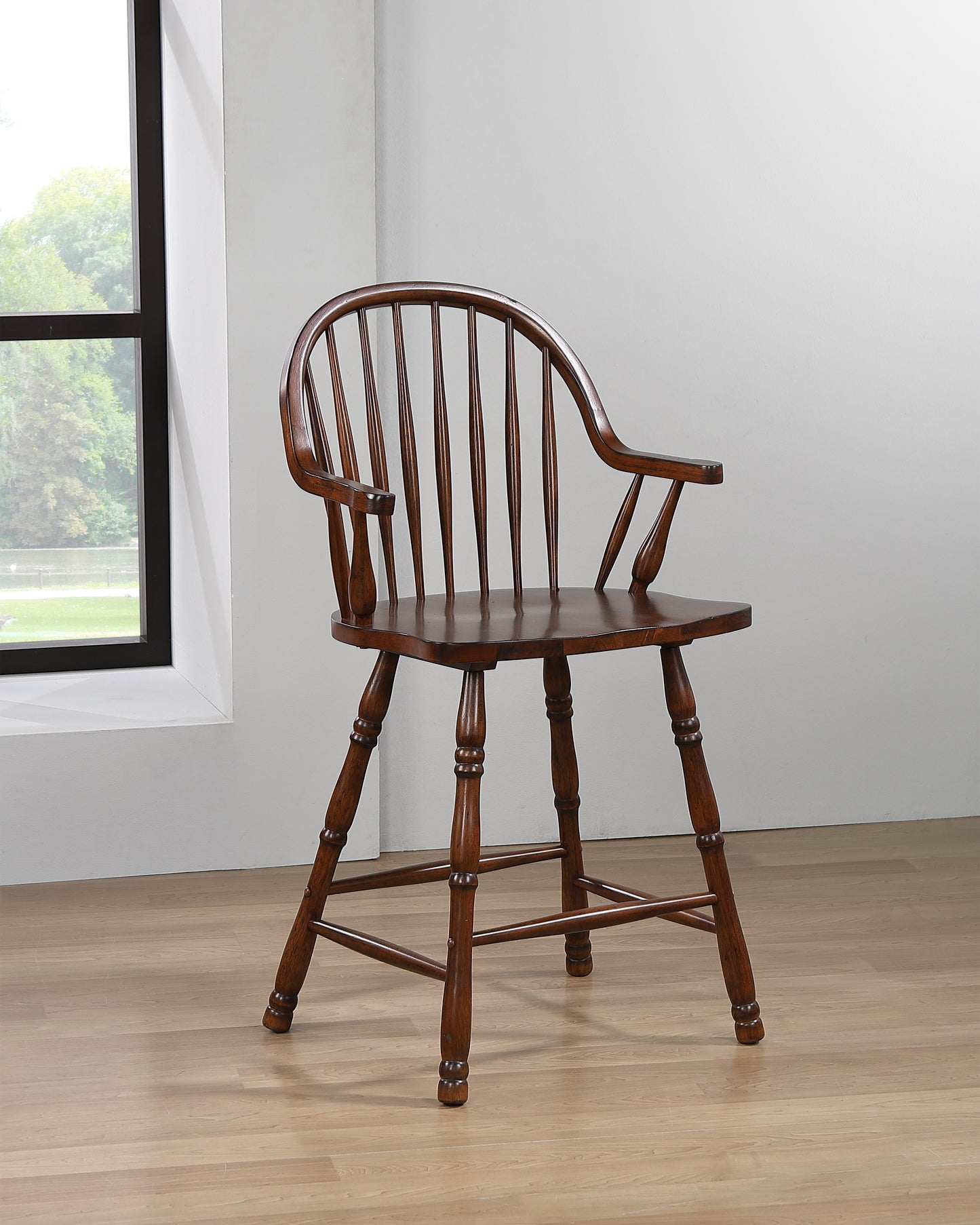 Sunset Trading Andrews 24" Windsor Barstool with Arms