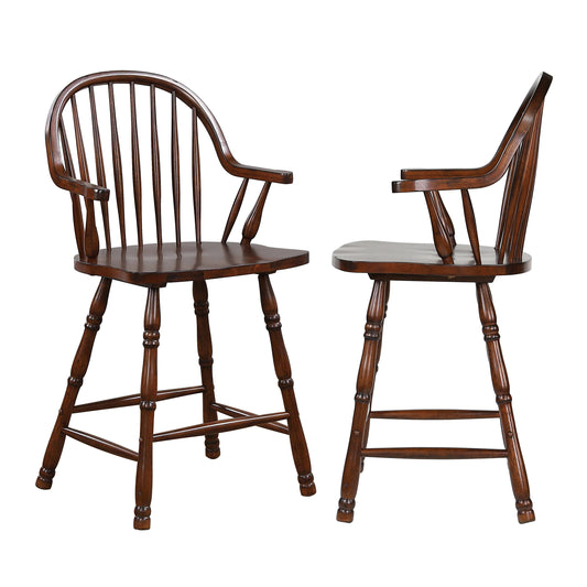 Sunset Trading Andrews 24" Windsor Barstool with Arms