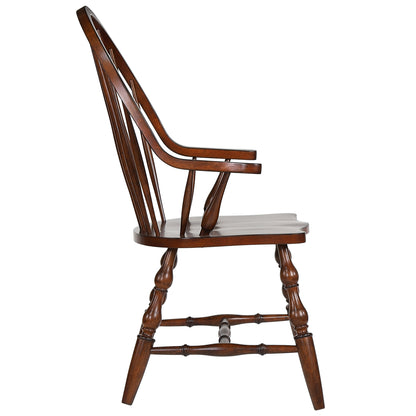 Sunset Trading Andrews Windsor Spindleback Dining Chair with Arms