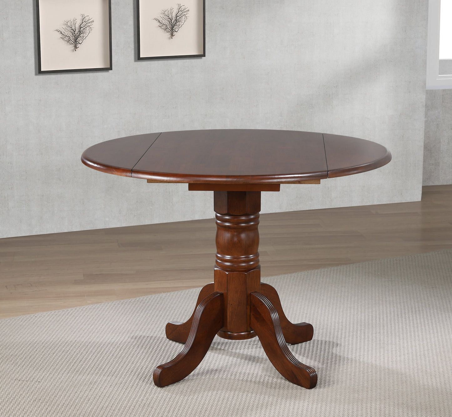 Sunset Trading Andrews 42" Round Extendable Drop Leaf Dining Table