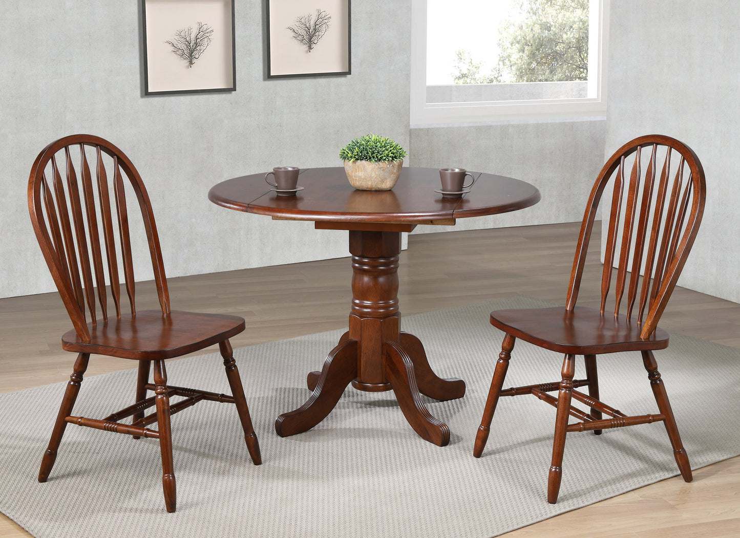 Sunset Trading Andrews 42" Round Extendable Drop Leaf Dining Table