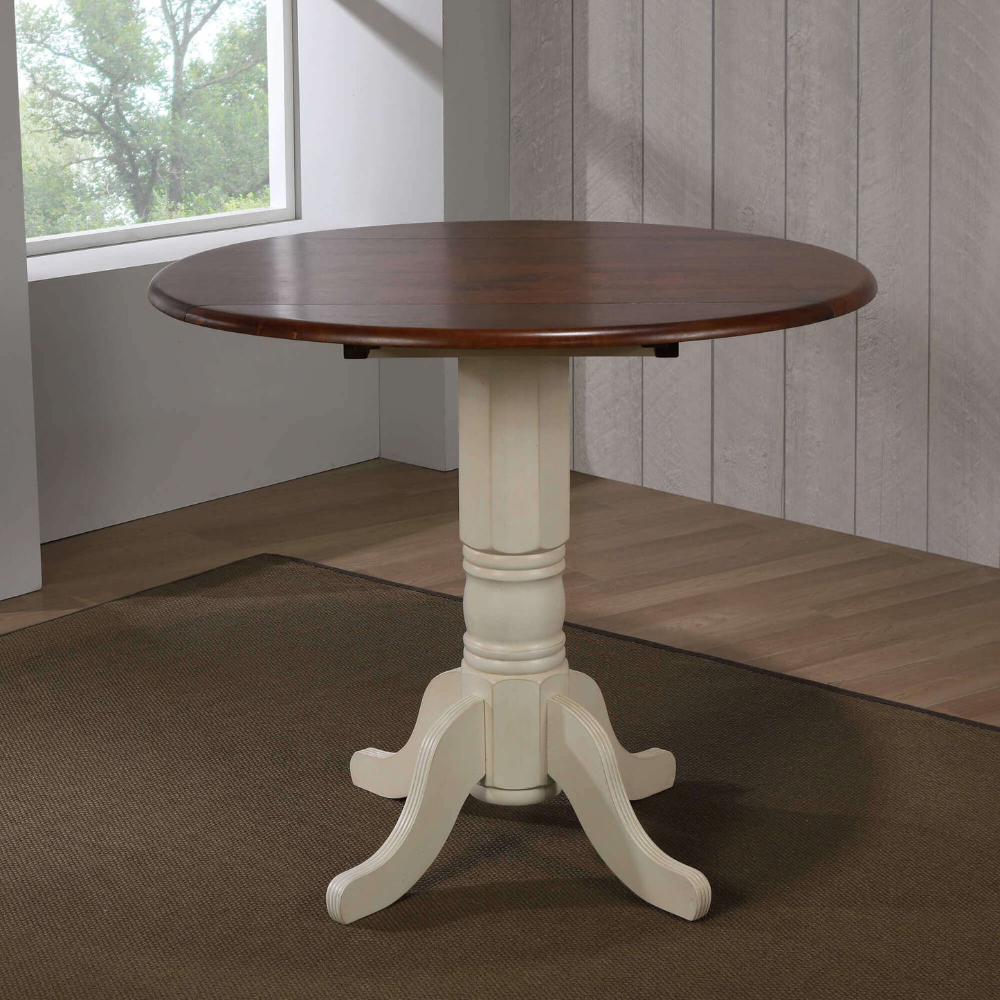 Sunset Trading Andrews 42" Round Extendable Drop Leaf Pub Table