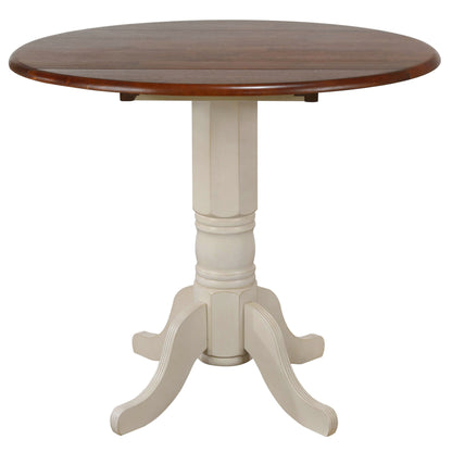 Sunset Trading Andrews 42" Round Extendable Drop Leaf Pub Table