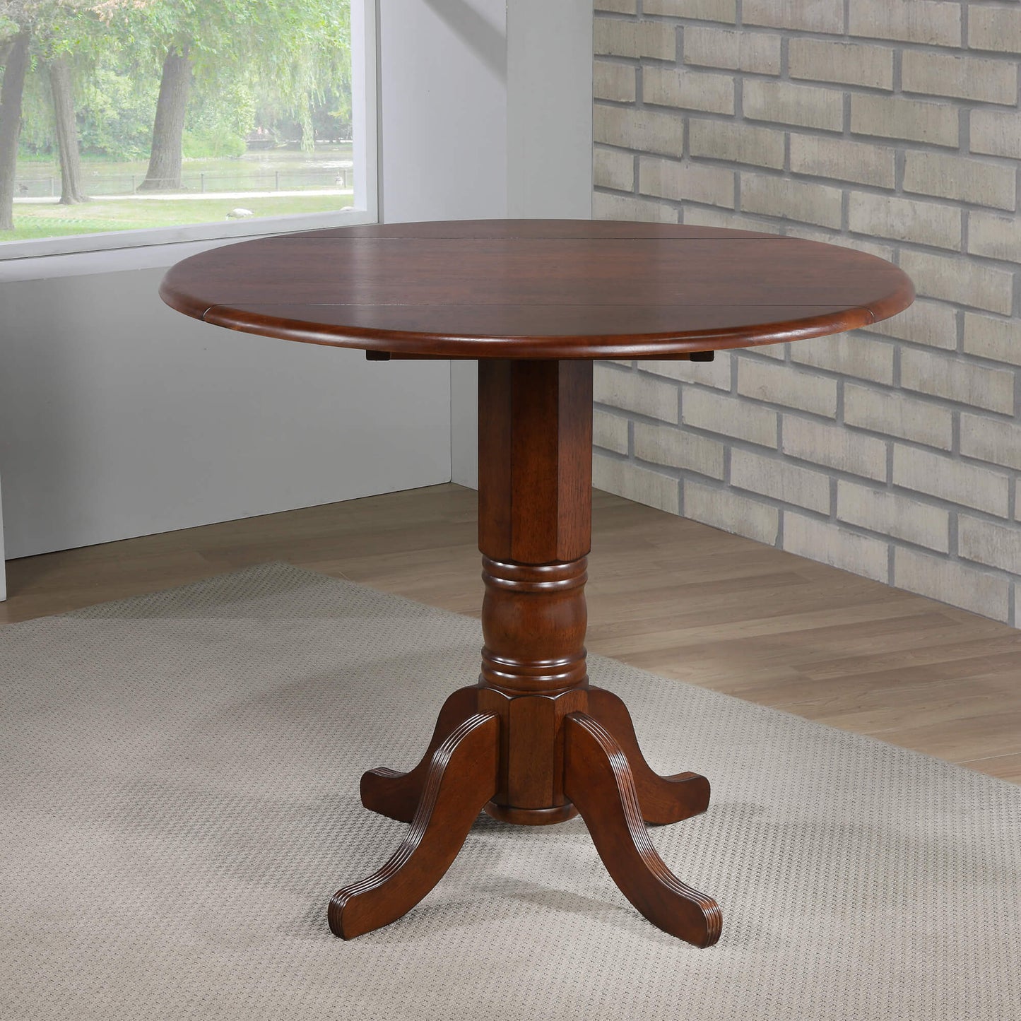 Sunset Trading Andrews 42" Round Extendable Drop Leaf Pub Table