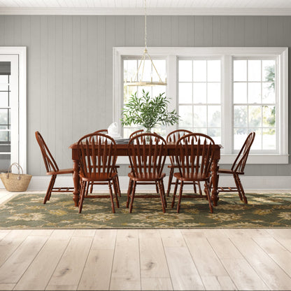 Sunset Trading Andrews 9 Piece 56-72" Rectangular Extendable Dining Set with Windsor Arrowback Chairs