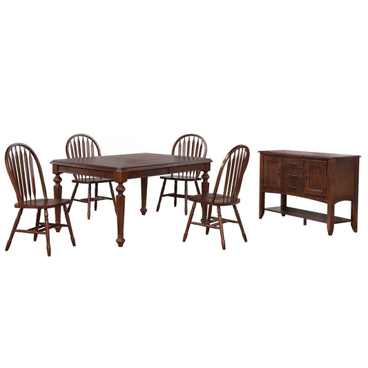 Sunset Trading Andrews 6 Piece 58-76" Rectangular Extendable Dining Set