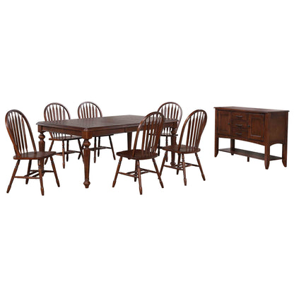 Sunset Trading Andrews 8 Piece 58-76" Rectangular Extendable Dining Set