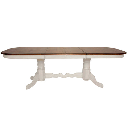 Sunset Trading Andrews 96" Oval Double Pedestal Extendable Butterfly Leaf Dining Table