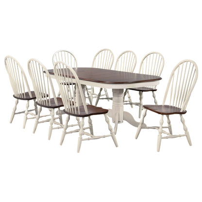 Sunset Trading Andrews 9 Piece 96" Oval Double Pedestal Extendable Dining Set 