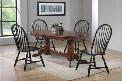 Sunset Trading Andrews 5 Piece 96" Oval Double Pedestal Butterfly Extendable Dining Set