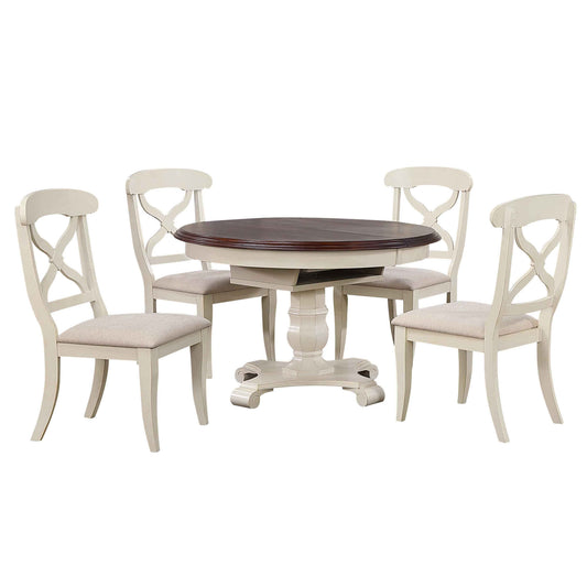 Sunset Trading Andrews 5 Piece 48" Round or 66" Oval Extendable Dining Set 