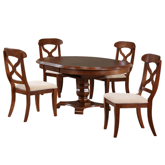 Sunset Trading Andrews 5 Piece 48" Round or 66" Oval Extendable Dining Set 