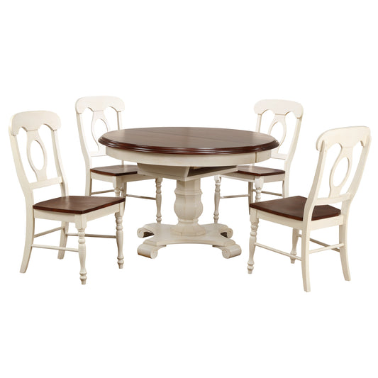 Sunset Trading Andrews 5 Piece 48" Round or 66" Oval Extendable Dining Set 