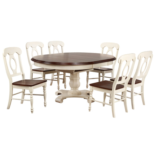 Sunset Trading Andrews 7 Piece 48" Round or 66" Oval Extendable Dining Set 