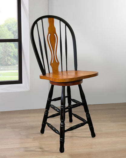 Sunset Trading Black Cherry Selections 24" Keyhole Windsor Barstool