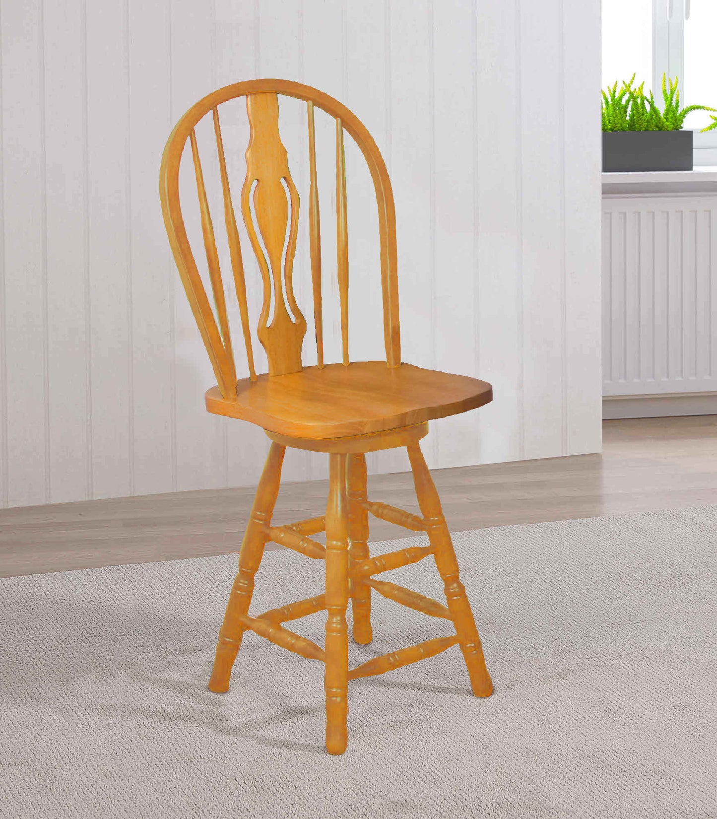 Sunset Trading Oak Selections 24" Keyhole Windsor Barstool