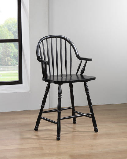 Sunset Trading Black Cherry Selections 24" Windsor Barstool with Arms