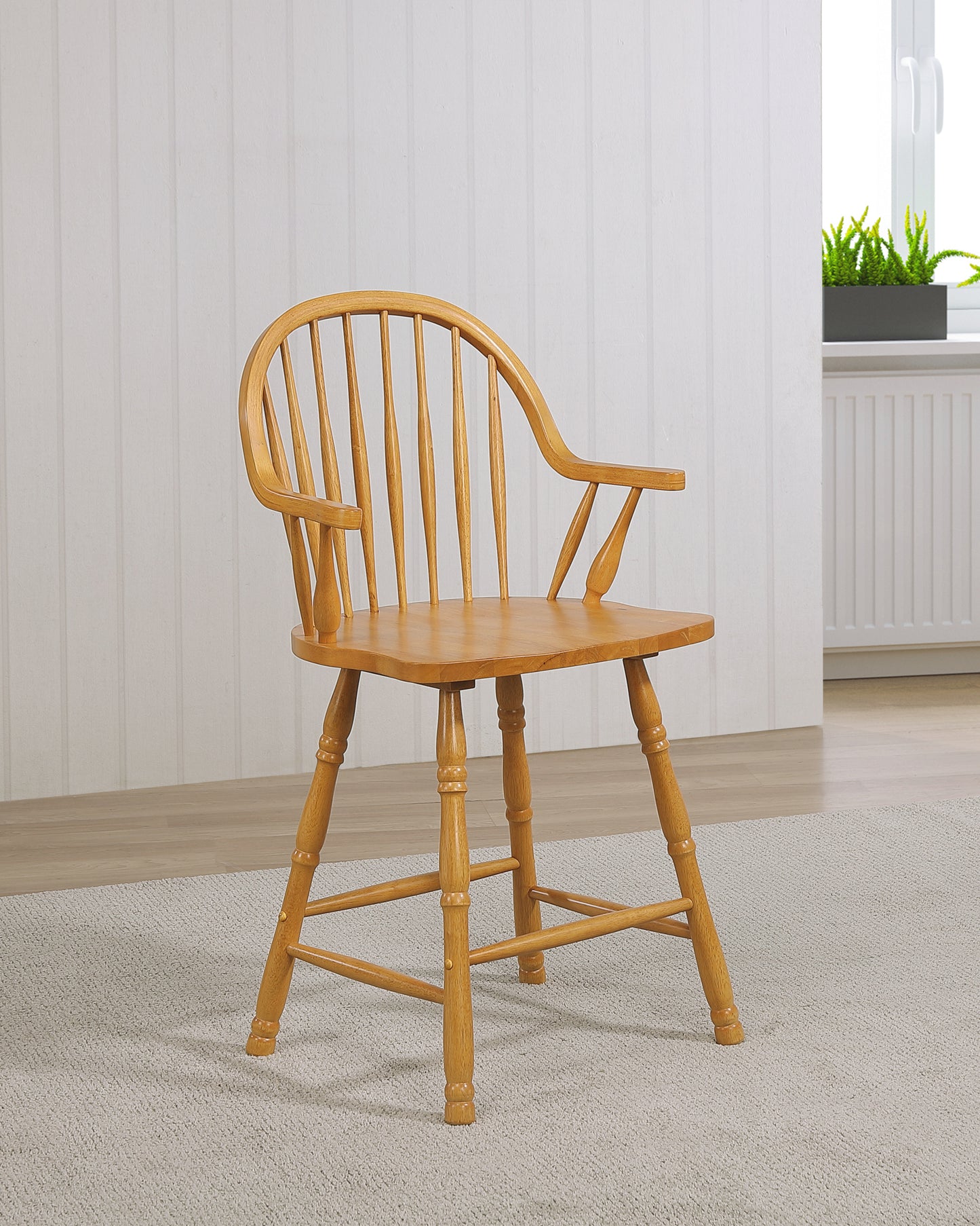 Sunset Trading Oak Selections 24" Windsor Barstool with Arms