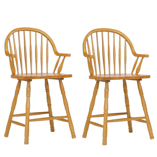 Sunset Trading Oak Selections 24" Windsor Barstool with Arms