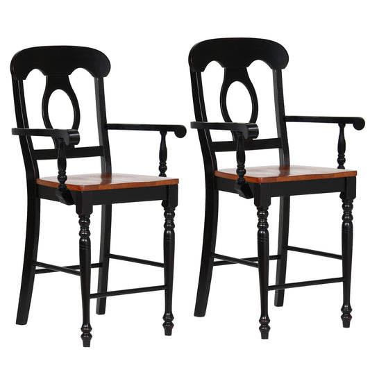 Sunset Trading Black Cherry Selections Napoleon Barstool with Arms