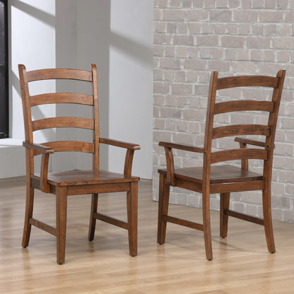 Sunset Trading Simply Brook Ladder Back Dining Chair with Arms