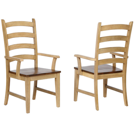 Sunset Trading Brook Ladder Back Dining Chair with Arms