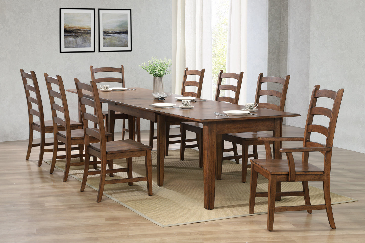 Sunset Trading Simply Brook 9 Piece 134" Rectangular Extendable Table Dining Set