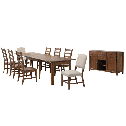 Sunset Trading Simply Brook 10 Piece 134" Rectangular Extendable Dining Set