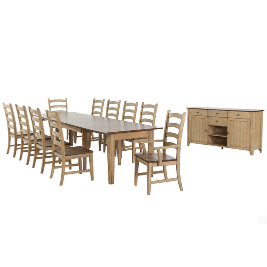 Sunset Trading Brook 12 Piece 134" Rectangular Extendable Dining Set