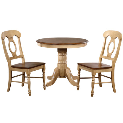 Sunset Trading Brook 3 Piece 36" Round Dining Set with Napoleon Chairs