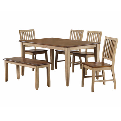 Sunset Trading Brook 6 Piece 60" Rectangular Table Dining Set with Bench