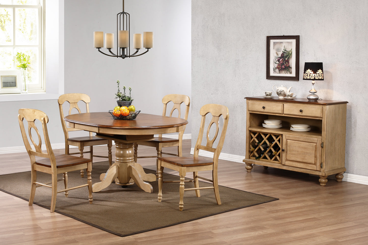 Sunset Trading Brook 6 Piece 42" Round or 60" Oval Extendable Dining Set