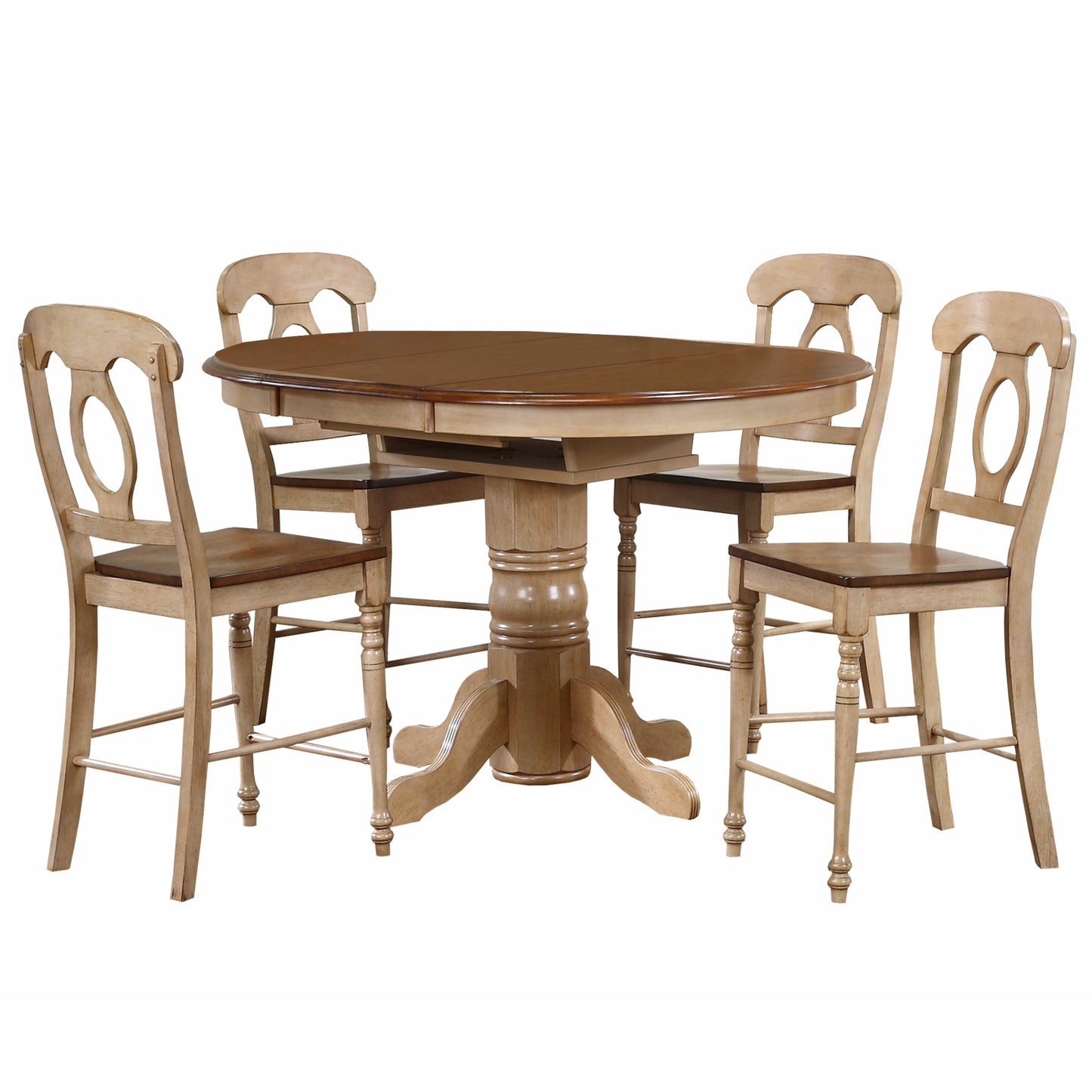 Sunset Trading Brook 5 Piece 42" Round or 60" Oval Extendable Dining Set