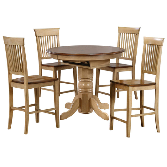 Sunset Trading Brook 5 Piece 42" Round or 60" Oval Extendable Dining Set