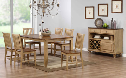 Sunset Trading Brook 8 Piece 72" Rectangular Extendable Table Dining Set with Server 