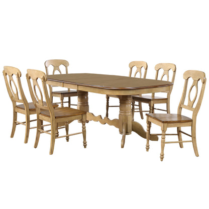 Sunset Trading Brook 7 Piece 96" Oval Extendable Dining Set with Napoleon Chairs