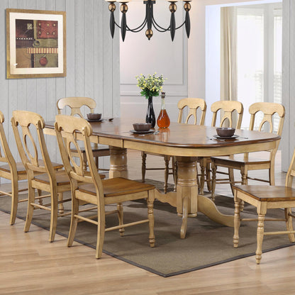 Sunset Trading Brook 96" Oval Double Pedestal Extendable Dining Table