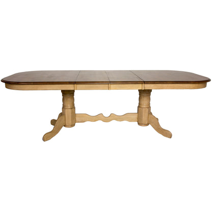 Sunset Trading Brook 96" Oval Double Pedestal Extendable Dining Table