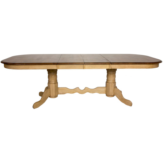 Sunset Trading Brook 96" Oval Double Pedestal Extendable Dining Table